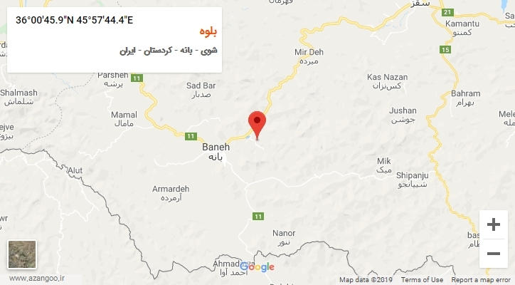 روستای بلوه بر روی نقشه