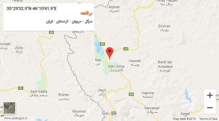 روستای برقلعه بر روی نقشه