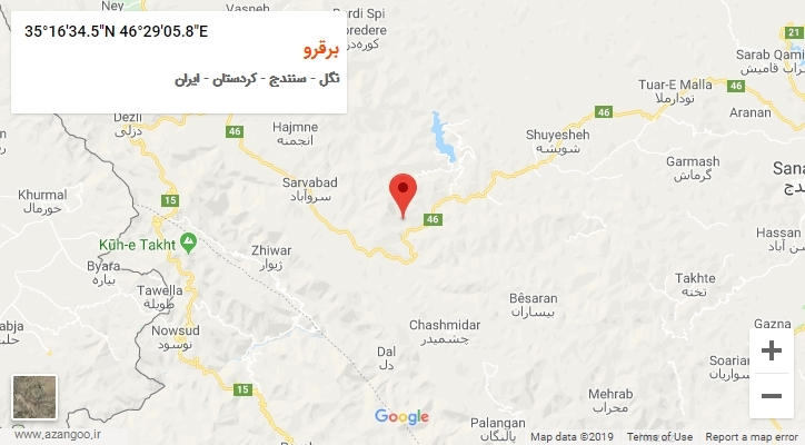 روستای برقرو بر روی نقشه