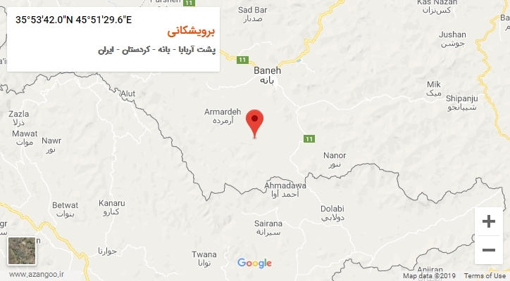 روستای برویشکانی بر روی نقشه
