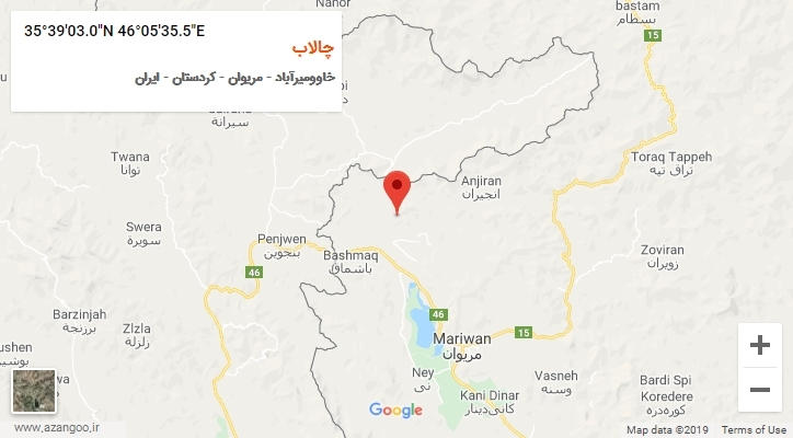 روستای چالاب بر روی نقشه