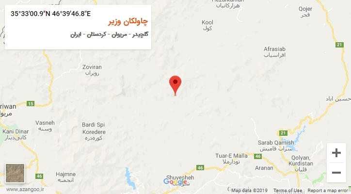 روستای چاولکان وزیر بر روی نقشه