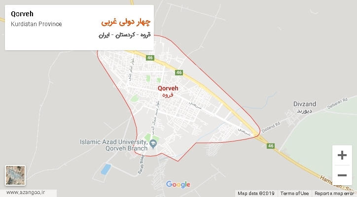 دهستان چهار دولی غربی بر روی نقشه