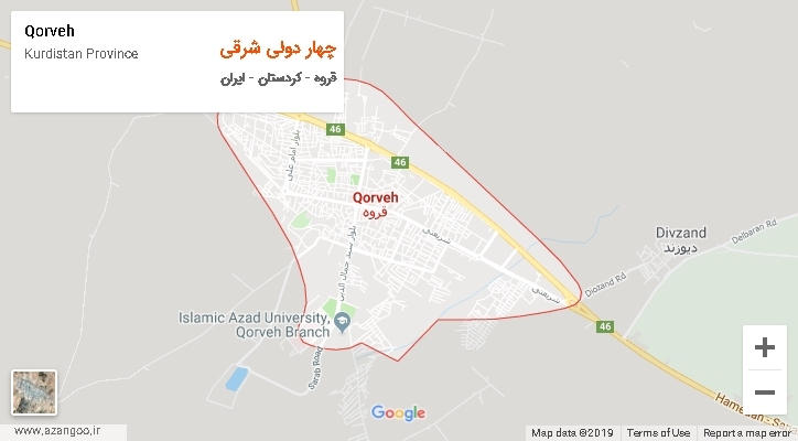 دهستان چهار دولی شرقی بر روی نقشه
