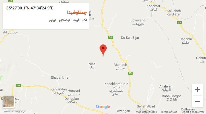 روستای چمقلوشیدا بر روی نقشه