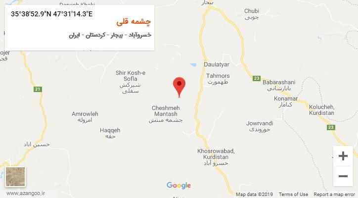 روستای چشمه قلی بر روی نقشه