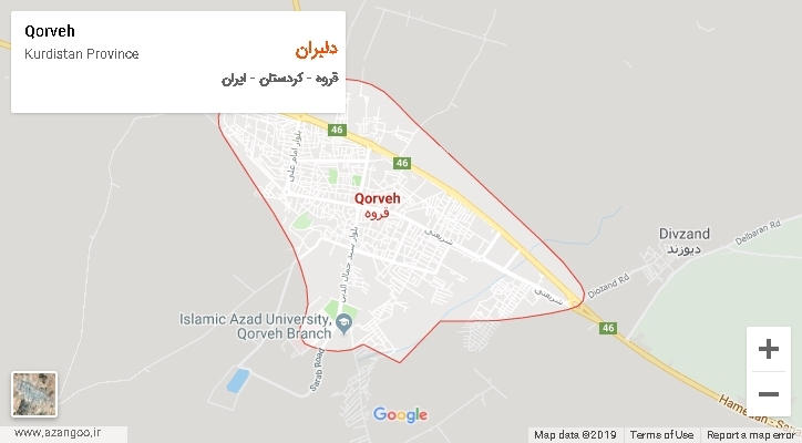 دهستان دلبران بر روی نقشه