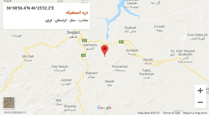 روستای دره اسمعیله بر روی نقشه