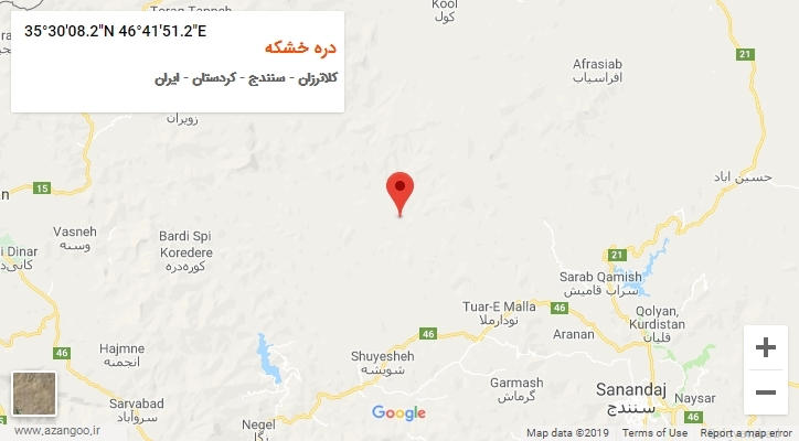 روستای دره خشکه بر روی نقشه