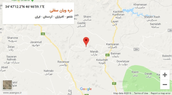 روستای دره ویان سفلی بر روی نقشه