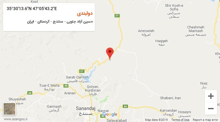روستای دولبندی بر روی نقشه