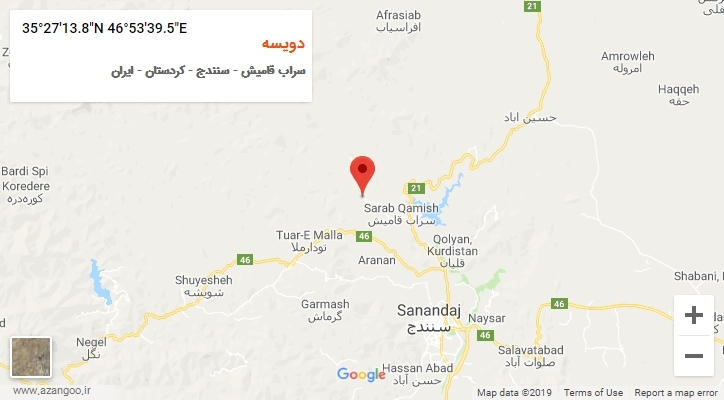 روستای دویسه بر روی نقشه