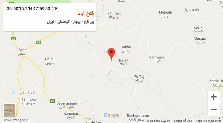 روستای فتح آباد بر روی نقشه