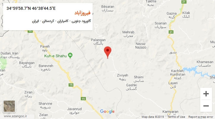 روستای فیروزآباد بر روی نقشه