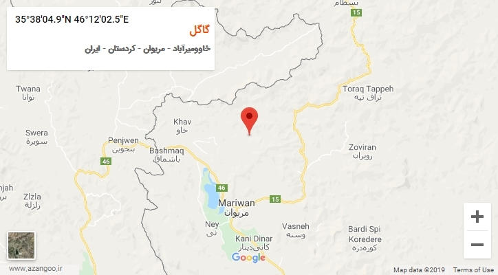 روستای گاگل بر روی نقشه