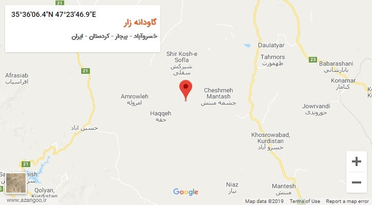 روستای گاودانه زار بر روی نقشه