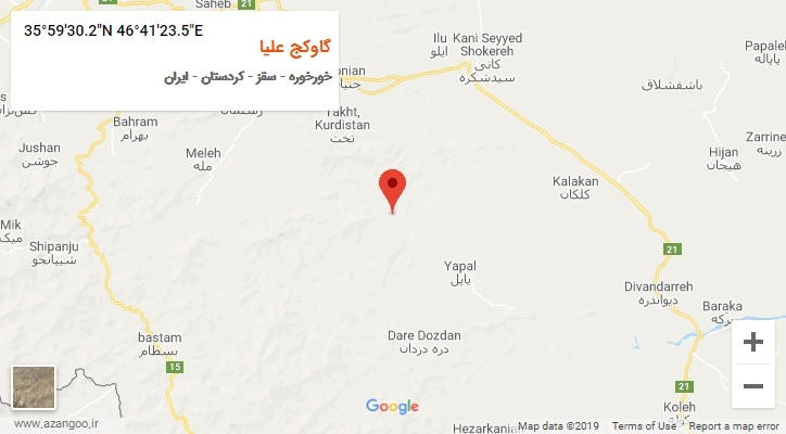 روستای گاوکج علیا بر روی نقشه