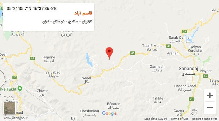 روستای قاسم آباد بر روی نقشه