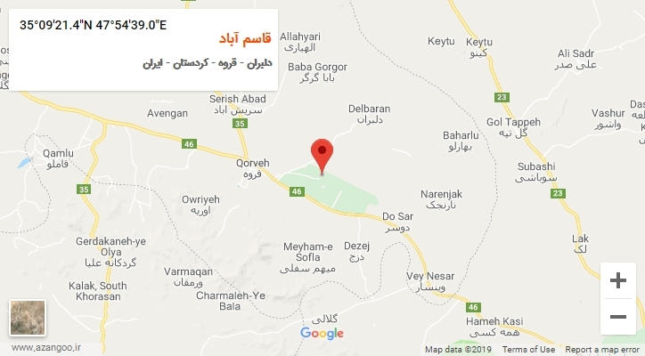 روستای قاسم آباد بر روی نقشه