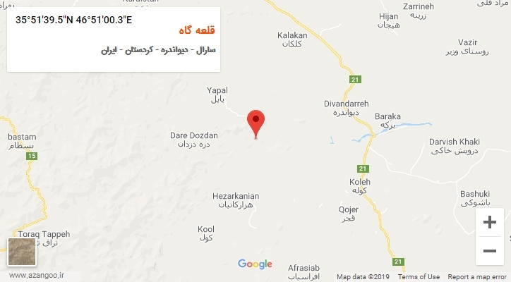 روستای قلعه گاه بر روی نقشه