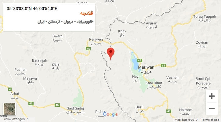 روستای قلانجه بر روی نقشه