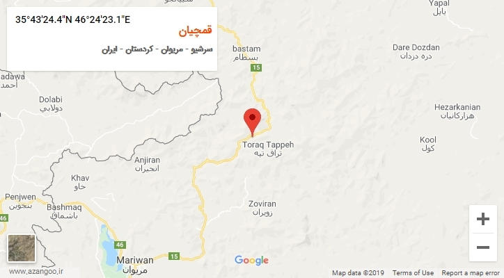روستای قمچیان بر روی نقشه
