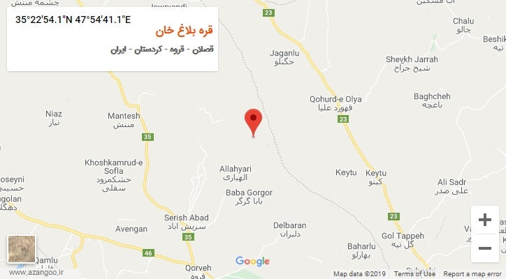 روستای قره بلاغ خان بر روی نقشه
