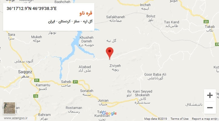 روستای قره ناو بر روی نقشه