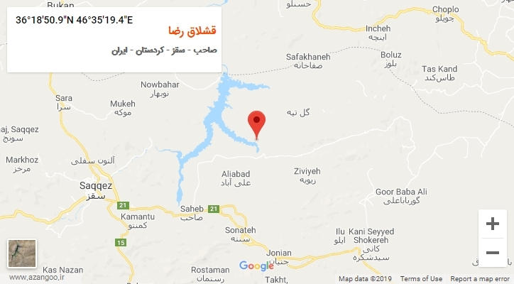 روستای قشلاق رضا بر روی نقشه