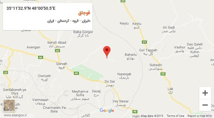 روستای قوجاق بر روی نقشه