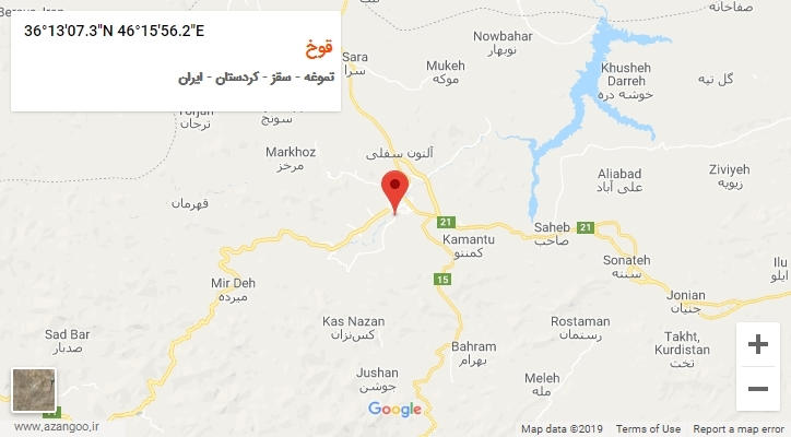 روستای قوخ بر روی نقشه
