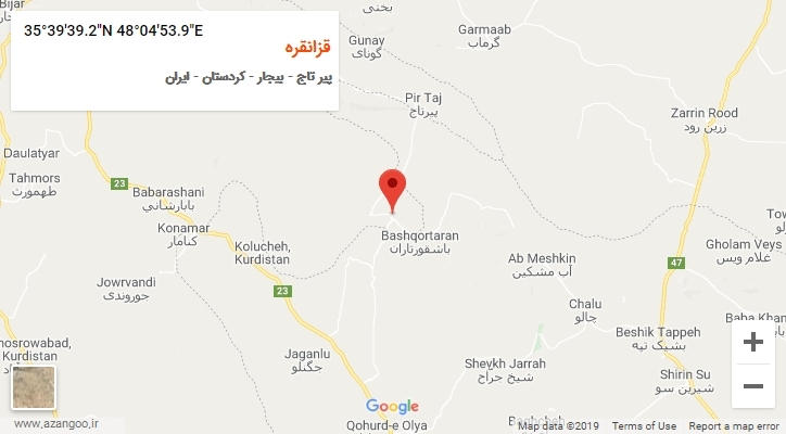 روستای قزانقره بر روی نقشه