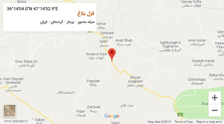 روستای قزل بلاغ بر روی نقشه