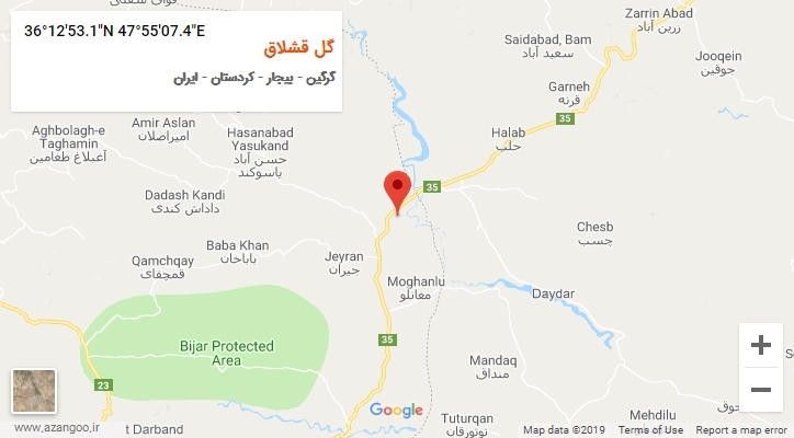 روستای گل قشلاق بر روی نقشه