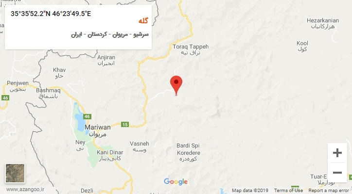 روستای گله بر روی نقشه