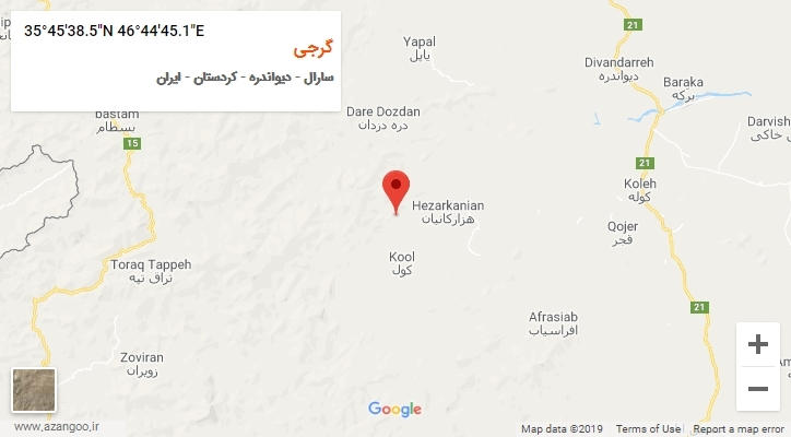 روستای گرجی بر روی نقشه