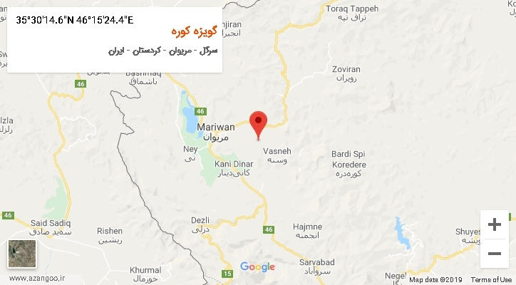 روستای گویزه کوره بر روی نقشه
