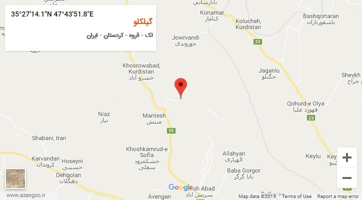 روستای گیلکلو بر روی نقشه