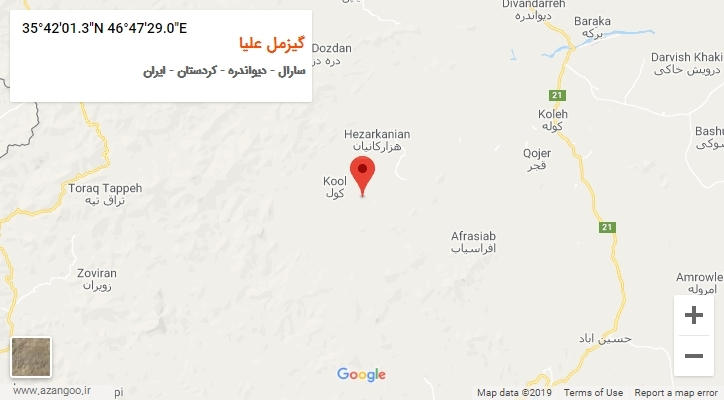 روستای گیزمل علیا بر روی نقشه