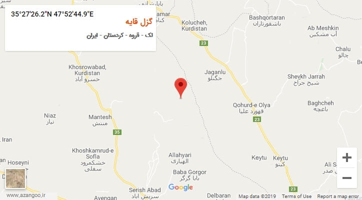 روستای گزل قایه بر روی نقشه