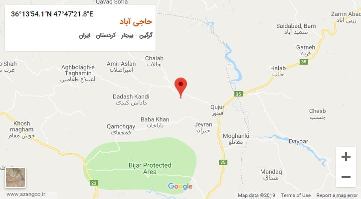 روستای حاجی آباد بر روی نقشه