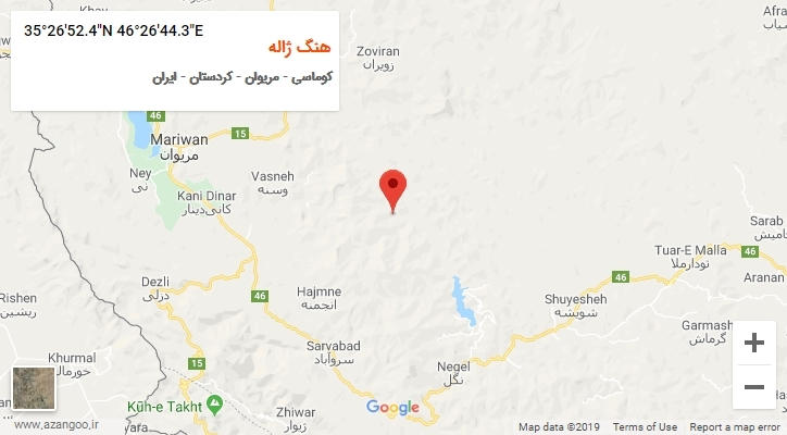 روستای هنگ ژاله بر روی نقشه