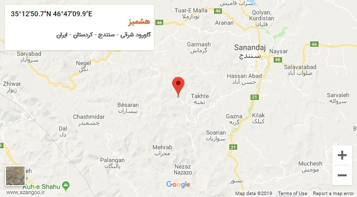 روستای هشمیز بر روی نقشه
