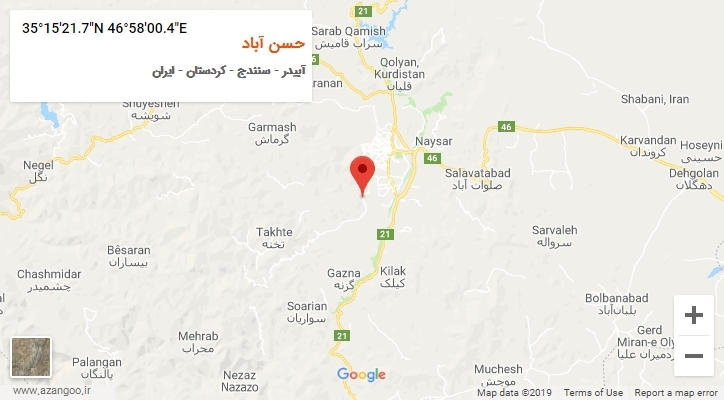 روستای حسن آباد بر روی نقشه