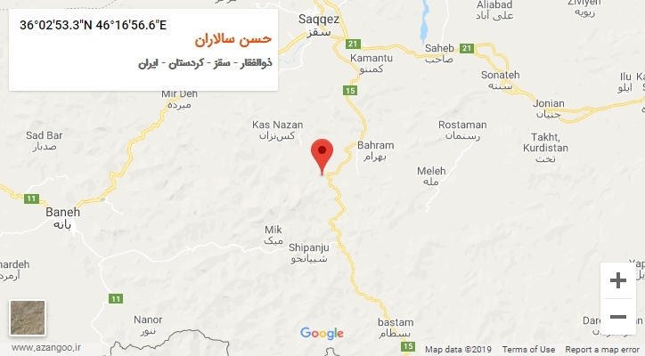 روستای حسن سالاران بر روی نقشه