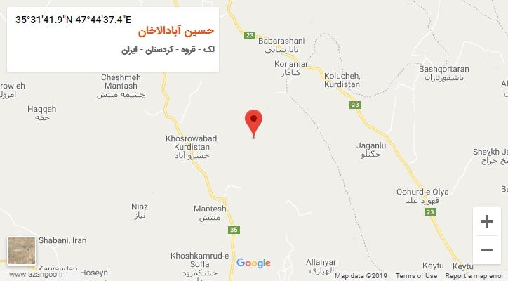 روستای حسین آبادالاخان بر روی نقشه