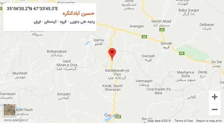 روستای حسین آبادکنگره بر روی نقشه