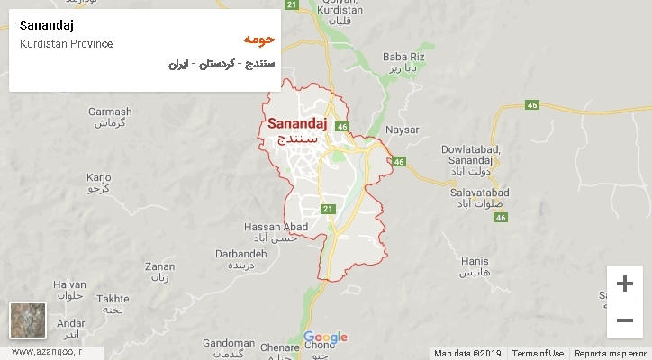 دهستان حومه بر روی نقشه