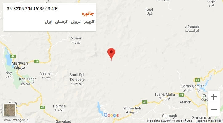 روستای جانوره بر روی نقشه