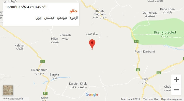 روستای جقلو بر روی نقشه